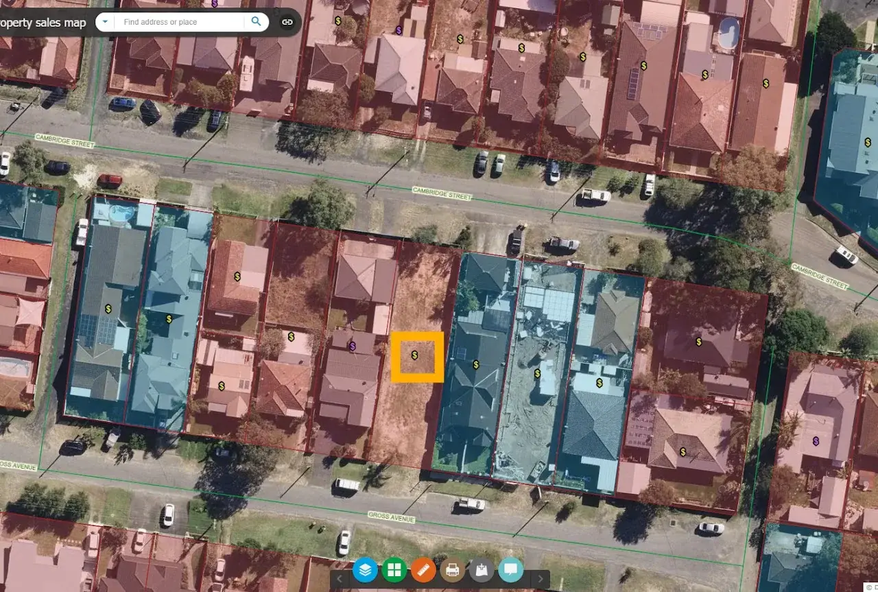 zoom in to find you home or property on NSW Land Value and Property Sales Map