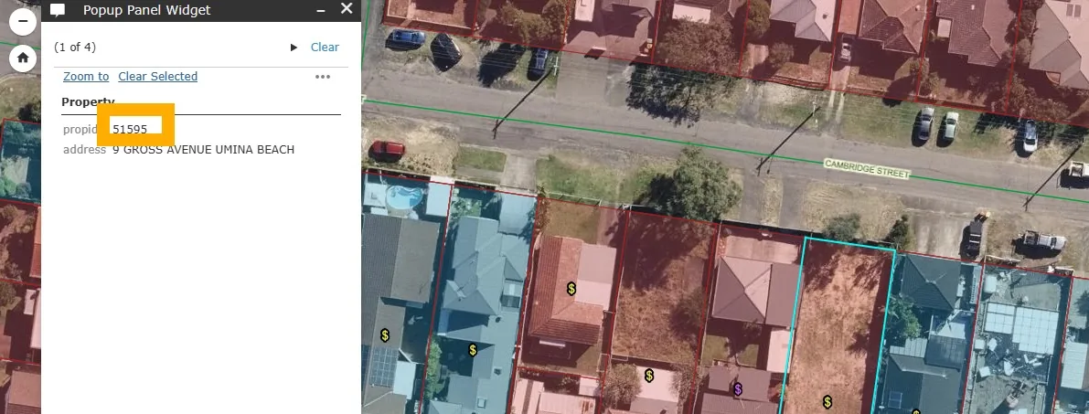 Find Property Id on NSW Land Value and Property Sales Map