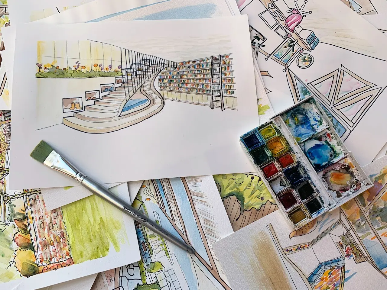 Watercolour concept sketch — Good Architect design process